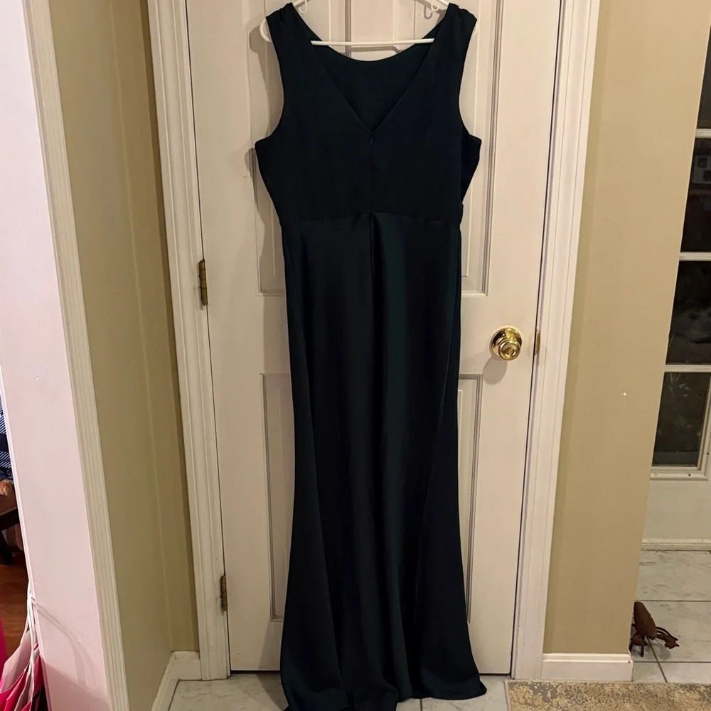 BHLDN Emerald Satin Maxi Dress size 14 brand new without tag - Picture 5 of 6